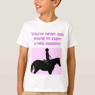 Du är aldrig den för unga gulliga hästen tee shirt