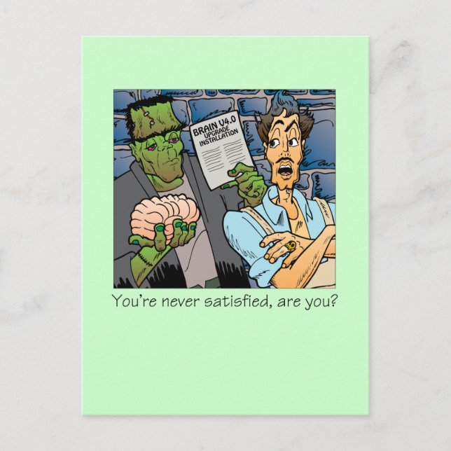 Du är aldrig nöjd vykort (Framsida)