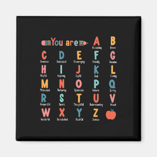 Du Är Alfabet Lär Dig Abc Inspiration Lärare Ap Magnet