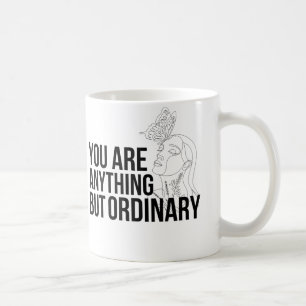 Du är allt annat än vanlig monokrom konst kaffemugg