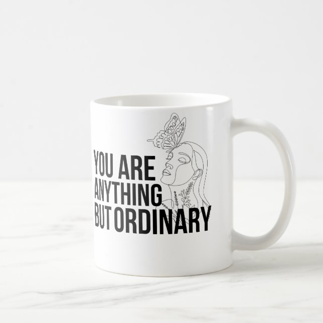 Du är allt annat än vanlig monokrom konst kaffemugg (Höger)