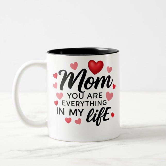 du är allting mamma Två-Tonad mugg (Vänster)