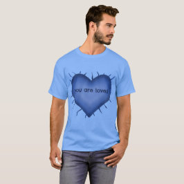 Du är älskad - blå hjärtan T-shirt