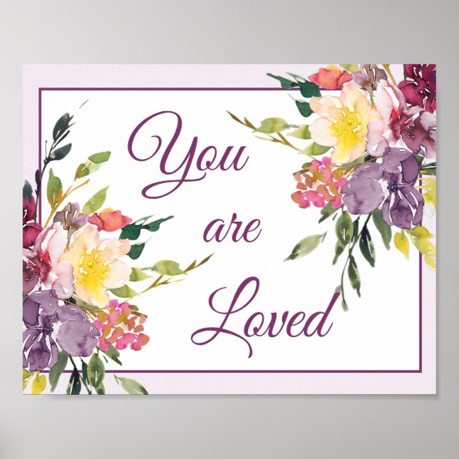 Du är älskad blomster  poster (Framsidan)
