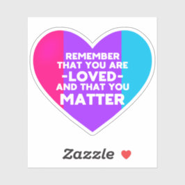Du är älskad Du är viktig (Androgyne flagga hjärta Klistermärken