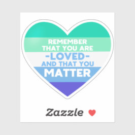 Du är älskad Du är viktig (Gay man flagga hjärta) Klistermärken