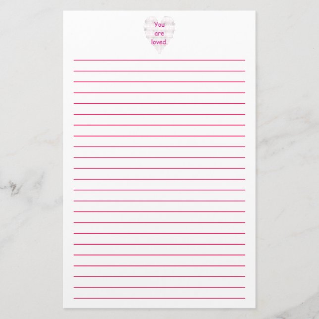 Du är älskad fodrad brevpapper för Pointillism (Framsida)