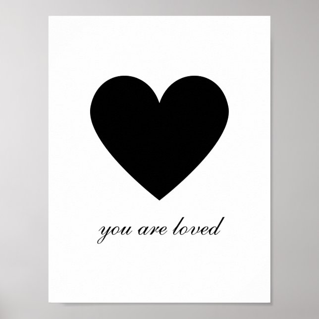 Du Är Älskad Hjärta Poster (Framsidan)
