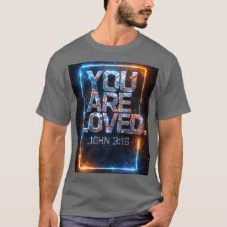 DU ÄR ÄLSKAD – Holografisk Metallisk Robotisk T‑Sh T Shirt
