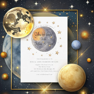 Du är älskad i Måne Stars Baby Shower Inbjudningar
