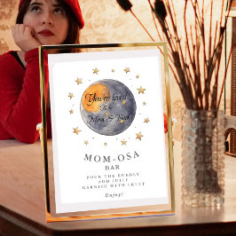 Du är älskad i Måne Stars Mamma-osa Baby Shower Poster