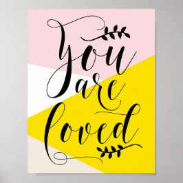 Du är älskad i modern kalligrafi | ABSTRAKT Poster