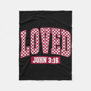 Du Är Älskad John 3_16 För Gud Älskade Så Världen Fleecefilt