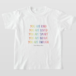 Du är älskad Kul regnbåge Positiva bekräftelser T Shirt