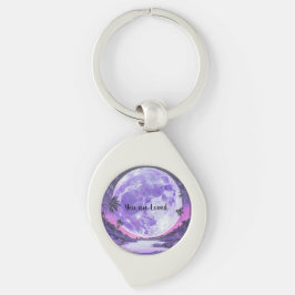 Du är älskad - Måne Akrylas pris Swirl Silverfärgad Nyckelring
