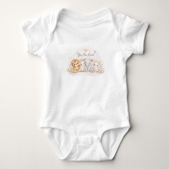 Du är älskad Nursery Djur – Könsneutral Des T Shirt (Framsida)