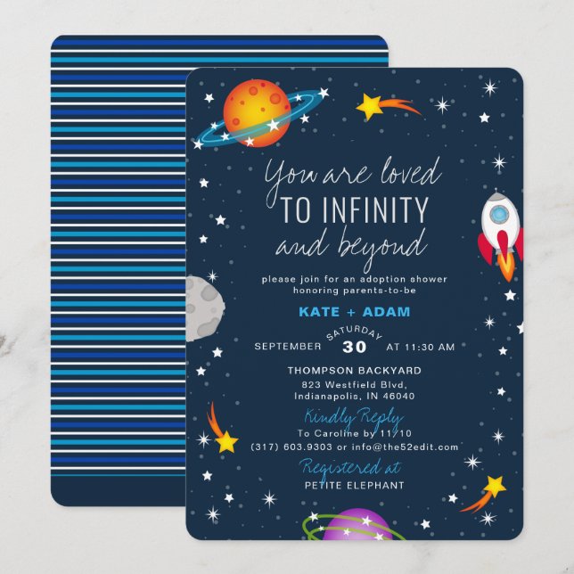 Du är älskad pojk-adoptionsskötare inbjudningar (Fram/baksida)