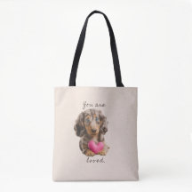 Du är älskad Totebag – Fredi dachshunden present