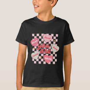 Du är älskad värdig nog godis hjärta lärare Va T Shirt