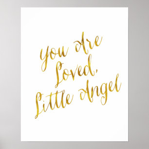 Du är älskat guld för ängelcitationsteckenFaux Poster