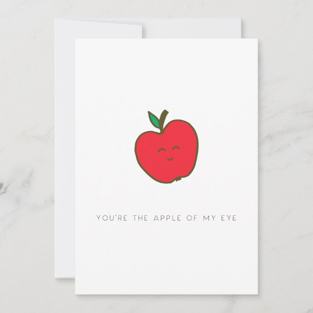 Du är Apple of My Öga Valentine Card Tack Kort (Framsida)