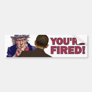 Du är avskedad! Anti Obama Design Bildekal