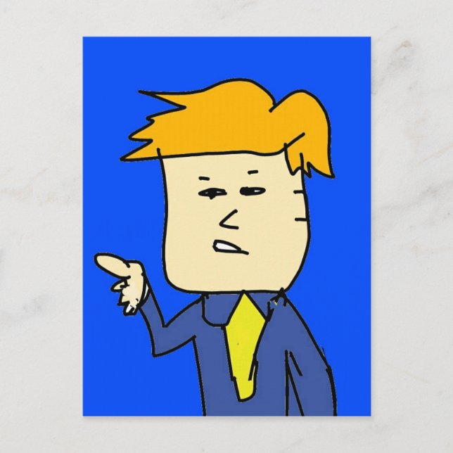 Du är avskedad tecknad pojke vykort (Framsida)