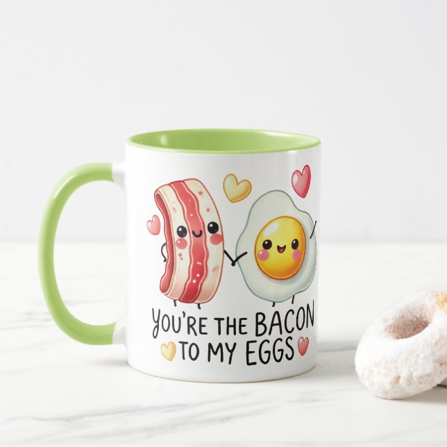 Du är bacon till mina ägg — Sött matpunspar Mugg (Med munk)