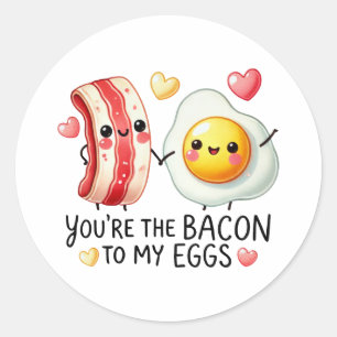 Du är bacon to My Eggs-Sticker Runt Klistermärke
