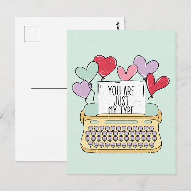 Du är bara min typ Cute Valentines day Vykort (Fram/baksida)
