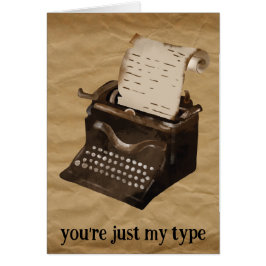 Du är bara mina Vintagar Typewriter Valentines Hälsningskort