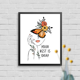 Du är bäst på Blommigten Butterfly Poster