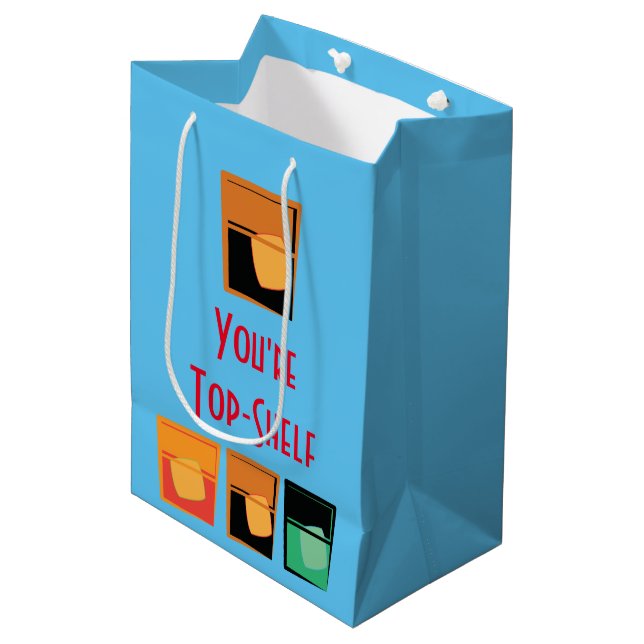 Du är bäst-Shelf med Bourbon i blått - Gift Bag (Framsidan Vinklad)