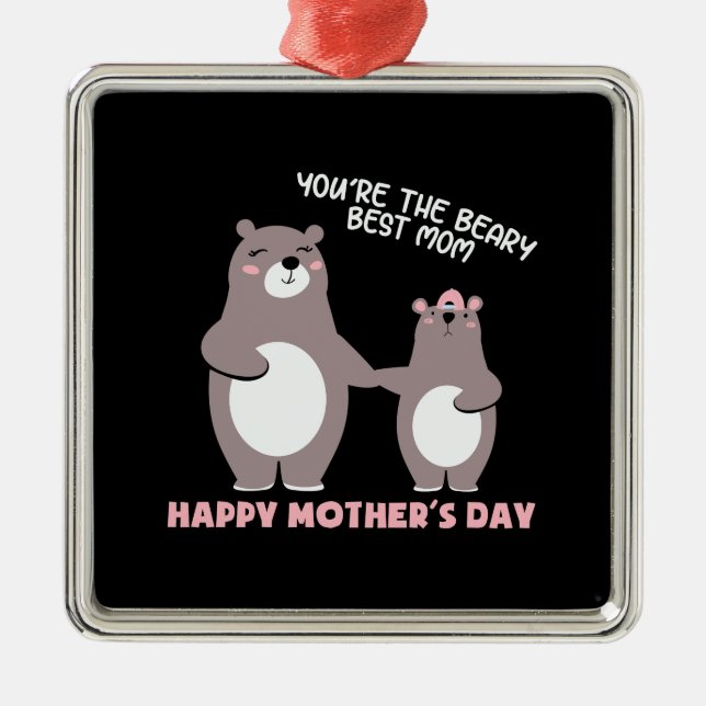 Du är Beary Best Mamma Julgransprydnad Metall (Framsidan)