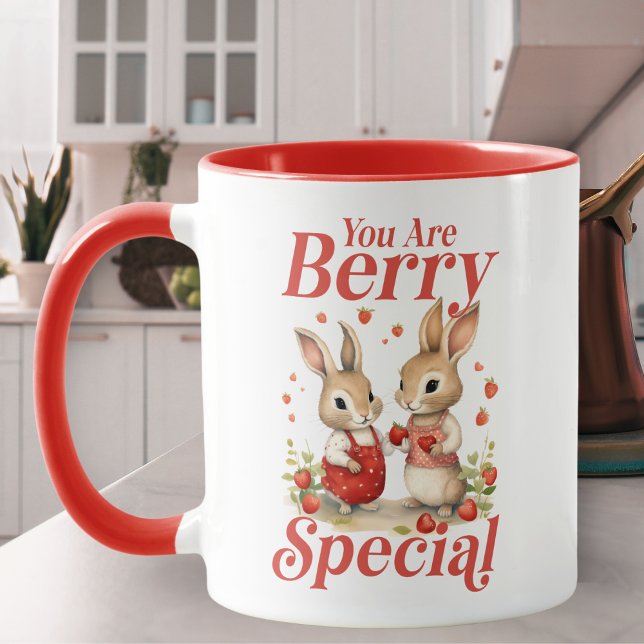 Du är berry Speciella Bunnies och Hearts Mugg (You Are Berry Special Bunnies And Hearts Mug)