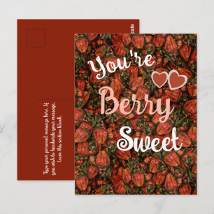 Du är Berry Sweet - Strawberry Postcard Vykort