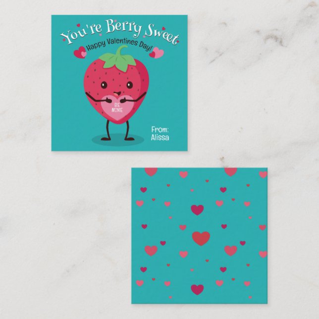 Du är Berry Sweet Valentine Day Card Anteckningskort (Fram/baksida)