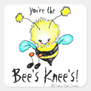 Du är bi knä fyrkantigt klistermärke