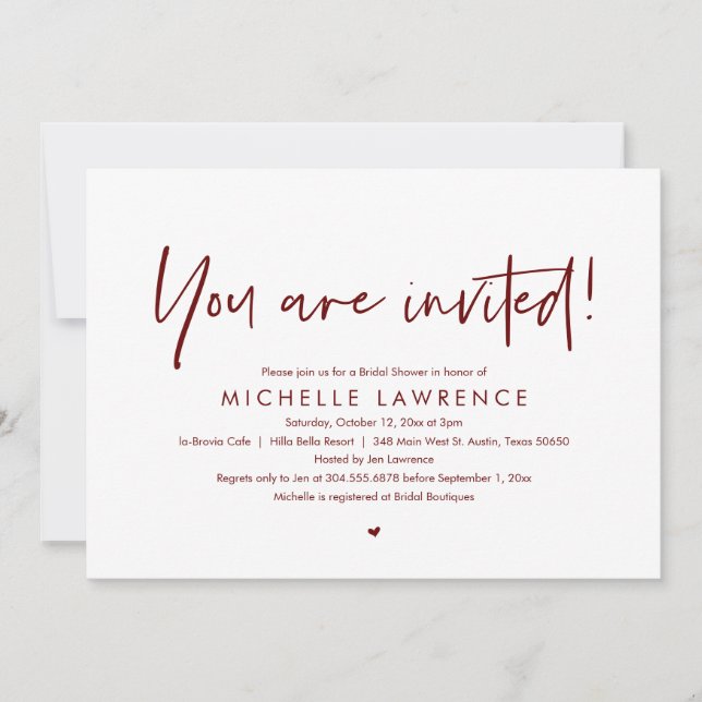 Du är bjuden, Modern Avslappnad Möhippa  Inbjudningar (Framsida)