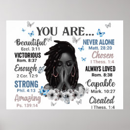 Du är Black Queen Melanin Women God Says Poster