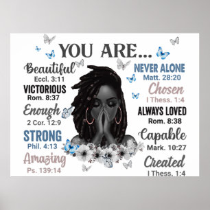 Du är Black Queen Melanin Women God Says Poster