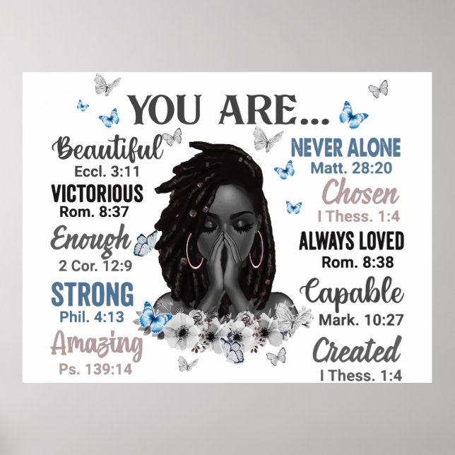 Du är Black Queen Melanin Women God Says Poster (Framsidan)