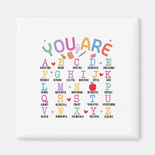 Du Är Bokstäver Alfabetet Lär Dig Abc Inspiration Magnet