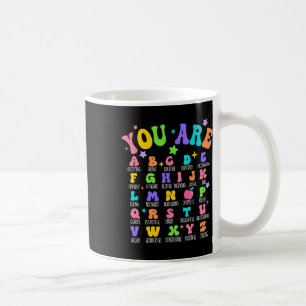Du Är Bokstäver Alfabetet Lär Dig Abcs Inspiration Kaffemugg
