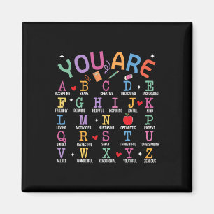 Du Är Bokstäver Alfabetet Lär Dig Abcs Inspiration Magnet