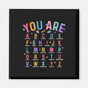 Du Är Bokstäver Alfabetet Lär Dig Abcs Inspiration Magnet