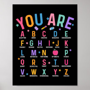 Du Är Bokstäver Alfabetet Lär Dig Abcs Inspiration Poster