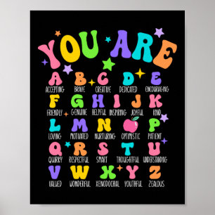 Du Är Bokstäver Alfabetet Lär Dig Abcs Inspiration Poster