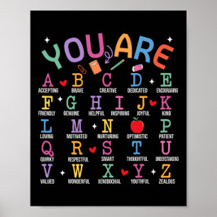 Du Är Bokstäver Alfabetet Lär Dig Abcs Inspiration Poster