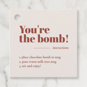 Du är Bomb Hett Cocoa Terracotta Favor Gåvor Etiketter